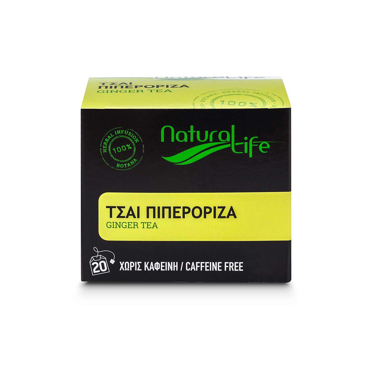 Natural Life Ginger Herbal Tea Infusion x 20 Tea Bags Front